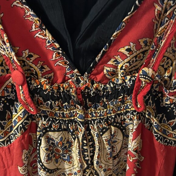 Angie Red Paisley Boho Maxi Dress Size Medium - Picture 3 of 3